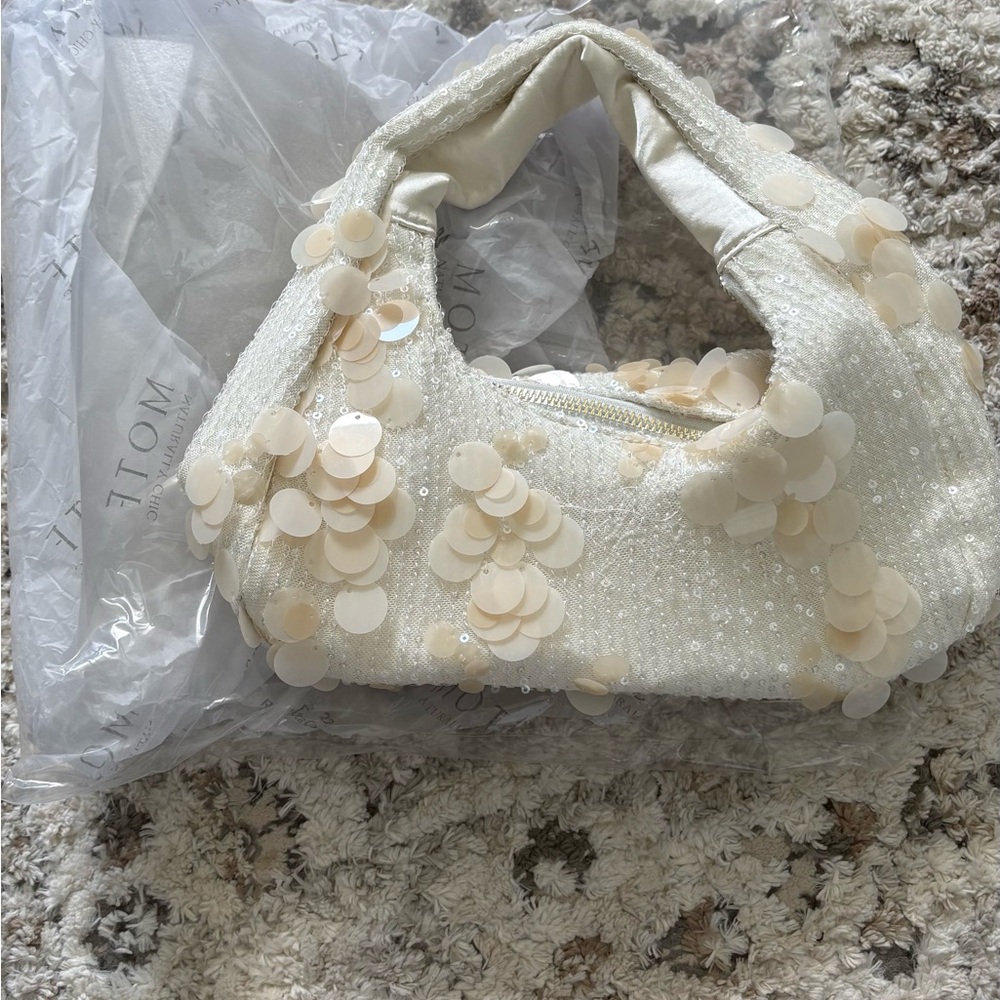 MOTF Cream Shoulder Bag with Sleek Design